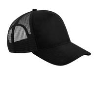 Beechfield Men's Faux Suede Snapback Trucker Cap in Black Beechfield Black One Size