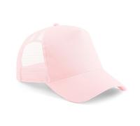 Beechfield Men's Half Mesh Trucker Cap Headwear in Light Pink Beechfield Light Pink One Size