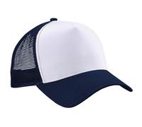 Beechfield Men's Half Mesh Trucker Cap Headwear in Mid Navy Beechfield Mid Navy One Size