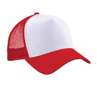Beechfield Men's Half Mesh Trucker Cap Headwear in Red Beechfield Red One Size