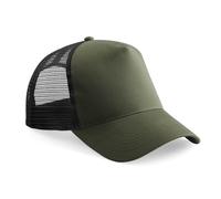 Beechfield Men's Half Mesh Trucker Cap Headwear Pack of 2 in Dark Olive Beechfield Dark Olive One Size