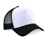 Beechfield Men's Half Mesh Trucker Cap/Winter Hat Black and White