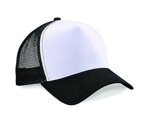 Beechfield Men's Half Mesh Trucker Cap/Winter Hat Black and White