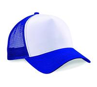 Beechfield Men's Half Mesh Trucker Cap/Winter Hat Bright Royal Blue/White