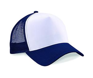 Beechfield Men's Half Mesh Trucker Cap/Winter Hat French Navy Blue/White
