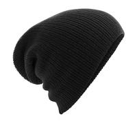 Beechfield Men's Heavy Gauge Slouch Beanie in Black Beechfield Black One Size