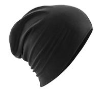 Beechfield Men's Hemsedal Cotton Slouch Beanie in Black Beechfield Black One Size