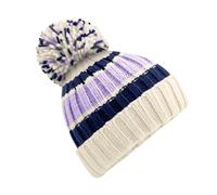 Beechfield Men's Hygge Striped Beanie in Baby Blue Beechfield Baby Blue One Size