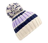 Beechfield Men's Hygge Striped Beanie in Baby Blue Beechfield Baby Blue One Size