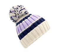 Beechfield Men's Hygge Striped Beanie in Baby Blue Beechfield Baby Blue One Size