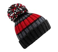 Beechfield Men's Hygge Striped Beanie in Black Beechfield Black One Size
