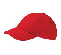 Beechfield Men's Low Profile Heavy Cotton Drill Cap Headwear in Red Beechfield Red One Size