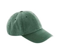 Beechfield Men's Low Profile Vintage Denim-Look Cap in Bottle Green Beechfield Bottle Green One Size