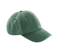 Beechfield Men's Low Profile Vintage Denim-Look Cap One Size in Bottle Green Beechfield Bottle Green One Size