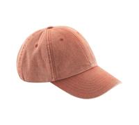 Beechfield Men's Low Profile Vintage Denim-Look Cap One Size in Burnt Orange Beechfield Burnt Orange One Size