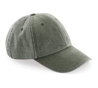 Beechfield Men's Low Profile Vintage Denim-Look Cap One Size in Olive Beechfield Olive One Size