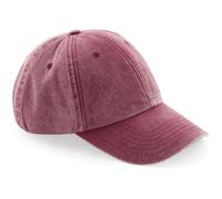 Beechfield Men's Low Profile Vintage Denim-Look Cap One Size in Red Beechfield Red One Size