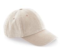 Beechfield Men's Low Profile Vintage Denim-Look Cap One Size in Stone Beechfield Stone One Size
