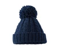 Beechfield Men's Melange Cable Knit Beanie in Navy Beechfield Navy One Size