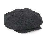 Beechfield Men's Melton Wool Baker Boy Cap in Charcoal | Size: Large/XL Beechfield Charcoal L/XL