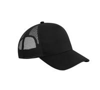 Beechfield Men's Microknit Snapback Trucker Cap in Black Beechfield Black One Size