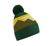 Beechfield Men's Mountain Pom Pom Beanie in Bright Green Beechfield Bright Green One Size