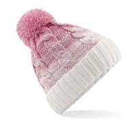 Beechfield Men's Ombre Pom Pom Beanie in Dusty Pink Beechfield Dusty Pink One Size