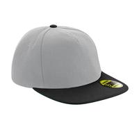 Beechfield Men's Original 6 Panel Flat Peak Snapback Cap in Grey Beechfield Grey One Size