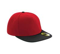 Beechfield Men's Original Flat Peak Snapback Cap in Red Beechfield Red One Size