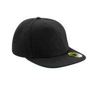 Beechfield Men's Original Flat Peak Snapback Cap in True Black Beechfield True Black One Size