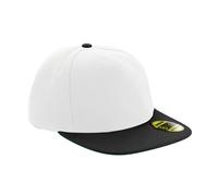 Beechfield Men's Original Flat Peak Snapback Cap in White Beechfield White One Size