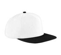 Beechfield Men's Original Flat Peak Snapback Cap in White Beechfield White One Size