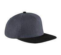 Beechfield Men's Original Flat Peak Snapback Cap Pack of 2 in Grey Beechfield Grey One Size
