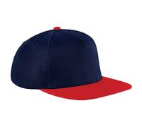 Beechfield Men's Original Flat Peak Snapback Cap Pack of 2 in Navy Beechfield Navy One Size