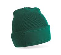 Beechfield Men's Original Patch Beanie in Bottle Green Beechfield Bottle Green One Size