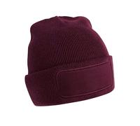 Beechfield Men's Original Patch Beanie in Burgundy Beechfield Burgundy One Size