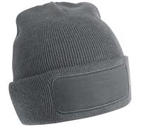 Beechfield Men's Original Patch Beanie in Dark Grey Beechfield Dark Grey One Size