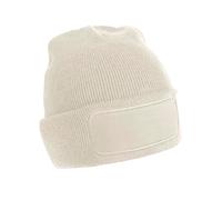 Beechfield Men's Original Patch Beanie in Light Beige Beechfield Light Beige One Size