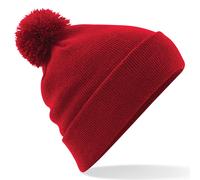 Beechfield Men's Original Pom Pom Winter Beanie Hat in Red Beechfield Red One Size