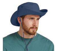 Beechfield Men's Outback Leather Lined Panama Hat in Navy Beechfield Navy One Size