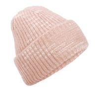 Beechfield Men's Patch Chunky Knit Beanie in Baby Pink Beechfield Baby Pink One Size