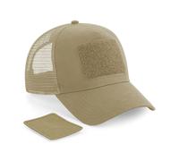 Beechfield Men's Patch Snapback Cap in Light Brown Beechfield Light Brown One Size
