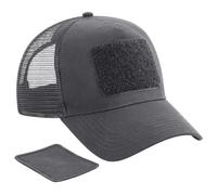 Beechfield Men's Patch Snapback Cap in Mid Grey Beechfield Mid Grey One Size