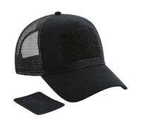 Beechfield Men's Patch Snapback Trucker Cap in Black Beechfield Black One Size