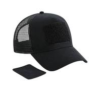 Beechfield Men's Patch Snapback Trucker Cap in Black Beechfield Black One Size