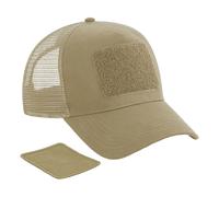 Beechfield Men's Patch Snapback Trucker Cap in Light Brown Beechfield Light Brown One Size