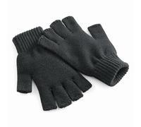 Beechfield Men's Plain Basic Fingerless Winter Gloves in Charcoal | Size: Large/XL Beechfield Charcoal L/XL