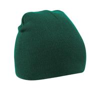 Beechfield Men's Plain Basic Knitted Winter Beanie Hat in Bottle Green Beechfield Bottle Green One Size