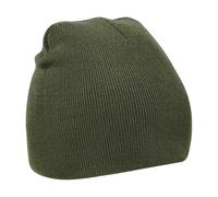 Beechfield Men's Plain Basic Knitted Winter Beanie Hat in Dark Olive Beechfield Dark Olive One Size
