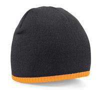 Beechfield Men's Plain Basic Knitted Winter Beanie Hat in Jet Black Beechfield Jet Black One Size